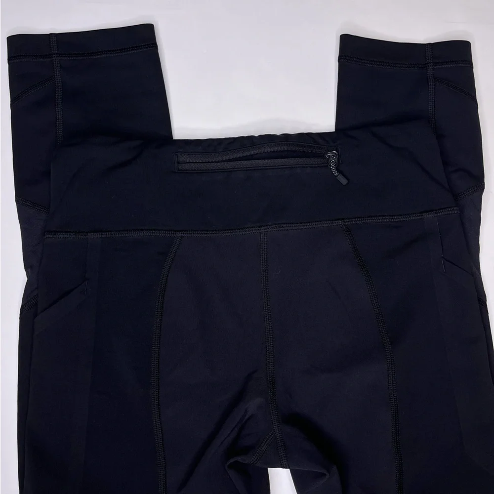 Lululemon Pace Rival Crop *22” Side Pockets in Solid‎ Black Size 4